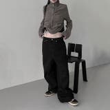 甘辛系ガールズ☆ハイウエスト ボタン ワイド ストレート デニムパンツ | 17kg | 詳細画像27