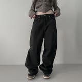 甘辛系ガールズ☆ハイウエスト ボタン ワイド ストレート デニムパンツ | 17kg | 詳細画像34