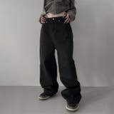 甘辛系ガールズ☆ハイウエスト ボタン ワイド ストレート デニムパンツ | 17kg | 詳細画像35