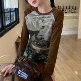 コーヒー | 甘辛系ガールズ☆クルーネック 長袖Tシャツ クロップド丈 | 17kg