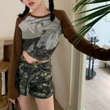 甘辛系ガールズ☆クルーネック 長袖Tシャツ クロップド丈 | 17kg | 詳細画像4