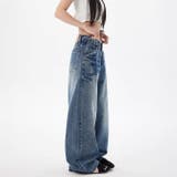 ユニセックス☆スタッズ デニムパンツ ヴィンテージ ウォッシュ | 17kg | 詳細画像2 