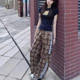 2025秋☆甘辛系ガールズ☆ルーズ チェック スウェット パンツ | 17kg | 詳細画像5 