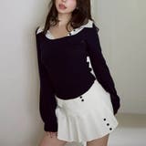 2025秋☆バイカラー襟付き トップス + プリーツスカート 2点セット | 17kg | 詳細画像1