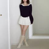 2025秋☆バイカラー襟付き トップス + プリーツスカート 2点セット | 17kg | 詳細画像6