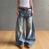 2025秋☆ユニセックス☆ドビー ウォッシュ カーブデニムパンツ | 17kg | 詳細画像1 