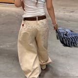 カーキ | 2025秋☆ユニセックス☆ストリートレトロスターロゴ刺繍デニムパンツ | 17kg