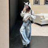 2025秋☆甘辛系ガールズ☆パッチワーク スタッズドーベルマンイヤーフーディー | 17kg | 詳細画像17