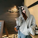 2025秋☆甘辛系ガールズ☆パッチワーク スタッズドーベルマンイヤーフーディー | 17kg | 詳細画像18