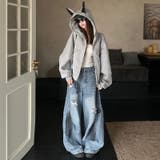 2025秋☆甘辛系ガールズ☆パッチワーク スタッズドーベルマンイヤーフーディー | 17kg | 詳細画像19