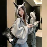 2025秋☆甘辛系ガールズ☆パッチワーク スタッズドーベルマンイヤーフーディー | 17kg | 詳細画像21