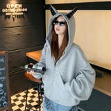 2025秋☆甘辛系ガールズ☆パッチワーク スタッズドーベルマンイヤーフーディー | 17kg | 詳細画像3