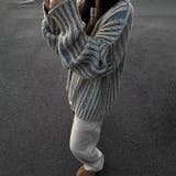 2025秋☆ユニセックス☆ニット セーター ボーダー配色 ゆったりトップス | 17kg | 詳細画像2 