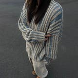 2025秋☆ユニセックス☆ニット セーター ボーダー配色 ゆったりトップス | 17kg | 詳細画像3 