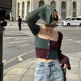 2025秋☆甘辛系ガールズ☆ノースリーブ薄手ニット メッシュ風カーディガン | 17kg | 詳細画像1 