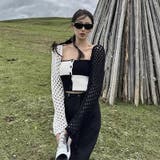 2025秋☆甘辛系ガールズ☆ノースリーブ薄手ニット メッシュ風カーディガン | 17kg | 詳細画像2 