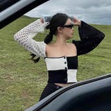 ホワイト | 2025秋☆甘辛系ガールズ☆ノースリーブ薄手ニット メッシュ風カーディガン | 17kg