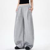 2025秋☆ユニセックス☆パンツ プリーツ入りワイドスウェットパンツ | 17kg | 詳細画像1 