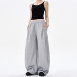 2025秋☆ユニセックス☆パンツ プリーツ入りワイドスウェットパンツ | 17kg | 詳細画像2 