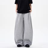 2025秋☆ユニセックス☆パンツ プリーツ入りワイドスウェットパンツ | 17kg | 詳細画像4 