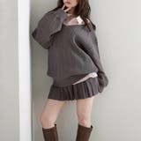 甘辛系ガールズ☆Vネックセーター重ね着ストライプシャツプリーツスカート | 17kg | 詳細画像3 