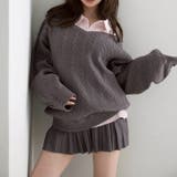 甘辛系ガールズ☆Vネックセーター重ね着ストライプシャツプリーツスカート | 17kg | 詳細画像5 