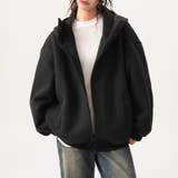 ブラック | ユニセックス☆オーバーサイズエアレイヤーカーディガンパーカー | 17kg