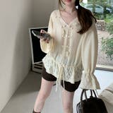 甘辛系ガールズ☆Vネックレースリボンニットカーディガン | 17kg | 詳細画像9