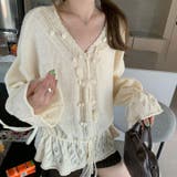 甘辛系ガールズ☆Vネックレースリボンニットカーディガン | 17kg | 詳細画像14