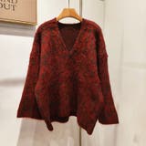 ダークレッド | 甘辛系ガールズ☆Vネックレオパード柄ニットカーディガン | 17kg