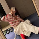 甘辛系ガールズ☆クルーネック配色ボーダー長袖ウール混ニットカーディガン | 17kg | 詳細画像13
