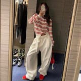 甘辛系ガールズ☆クルーネック配色ボーダー長袖ウール混ニットカーディガン | 17kg | 詳細画像14