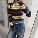 甘辛系ガールズ☆魅力的で大人可愛い配色ストライプ襟付きショートニットジャケット | 17kg | 詳細画像6