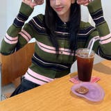 甘辛系ガールズ☆魅力的で大人可愛い配色ストライプ襟付きショートニットジャケット | 17kg | 詳細画像8