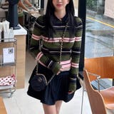 甘辛系ガールズ☆魅力的で大人可愛い配色ストライプ襟付きショートニットジャケット | 17kg | 詳細画像9