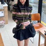 甘辛系ガールズ☆魅力的で大人可愛い配色ストライプ襟付きショートニットジャケット | 17kg | 詳細画像12