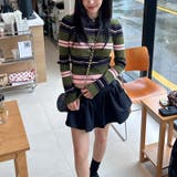 甘辛系ガールズ☆魅力的で大人可愛い配色ストライプ襟付きショートニットジャケット | 17kg | 詳細画像15
