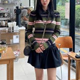 甘辛系ガールズ☆魅力的で大人可愛い配色ストライプ襟付きショートニットジャケット | 17kg | 詳細画像16