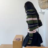 甘辛系ガールズ☆魅力的で大人可愛い配色ストライプ襟付きショートニットジャケット | 17kg | 詳細画像17