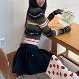甘辛系ガールズ☆魅力的で大人可愛い配色ストライプ襟付きショートニットジャケット | 17kg | 詳細画像22