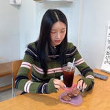 甘辛系ガールズ☆魅力的で大人可愛い配色ストライプ襟付きショートニットジャケット | 17kg | 詳細画像23