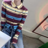 甘辛系ガールズ☆魅力的で大人可愛い配色ストライプ襟付きショートニットジャケット | 17kg | 詳細画像28