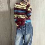 甘辛系ガールズ☆魅力的で大人可愛い配色ストライプ襟付きショートニットジャケット | 17kg | 詳細画像29