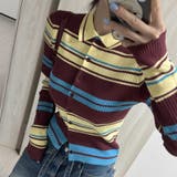 甘辛系ガールズ☆魅力的で大人可愛い配色ストライプ襟付きショートニットジャケット | 17kg | 詳細画像33
