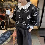 甘辛系ガールズ☆甘くて優しい花柄ジャカードニットカーディガン | 17kg | 詳細画像1