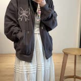 甘辛系ガールズ☆リボンワッペン刺繍ジップパーカー | 17kg | 詳細画像15