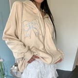 甘辛系ガールズ☆リボンワッペン刺繍ジップパーカー | 17kg | 詳細画像23