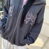 甘辛系ガールズ☆リボンワッペン刺繍ジップパーカー | 17kg | 詳細画像26
