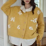 甘辛系ガールズ☆細見え重刺繍クルーネックウールニットカーディガン | 17kg | 詳細画像1
