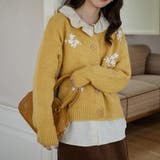 甘辛系ガールズ☆細見え重刺繍クルーネックウールニットカーディガン | 17kg | 詳細画像14
